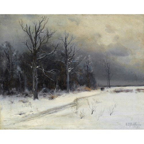 A Winter Landscape with a Troika on a Track